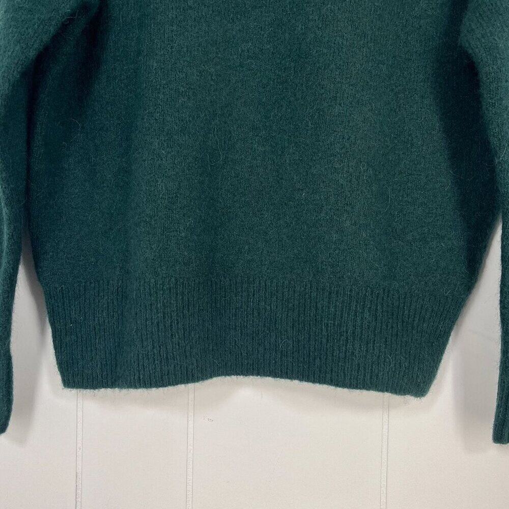 Madewell Dillon Cropped Sweater Ribbed Mock Neck Wool Alpaca Size XS Dark Green - Picture 4 of 16